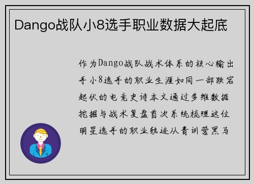 Dango战队小8选手职业数据大起底